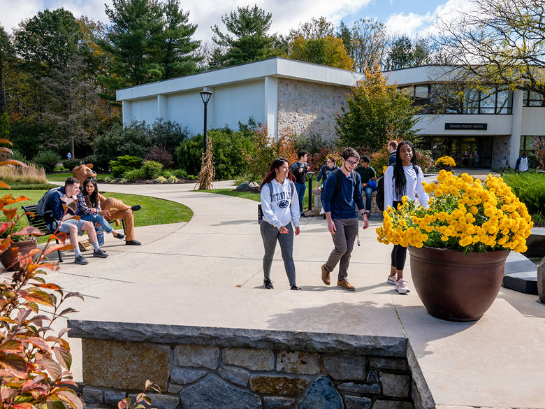 Students outside of the Perkins Student Center